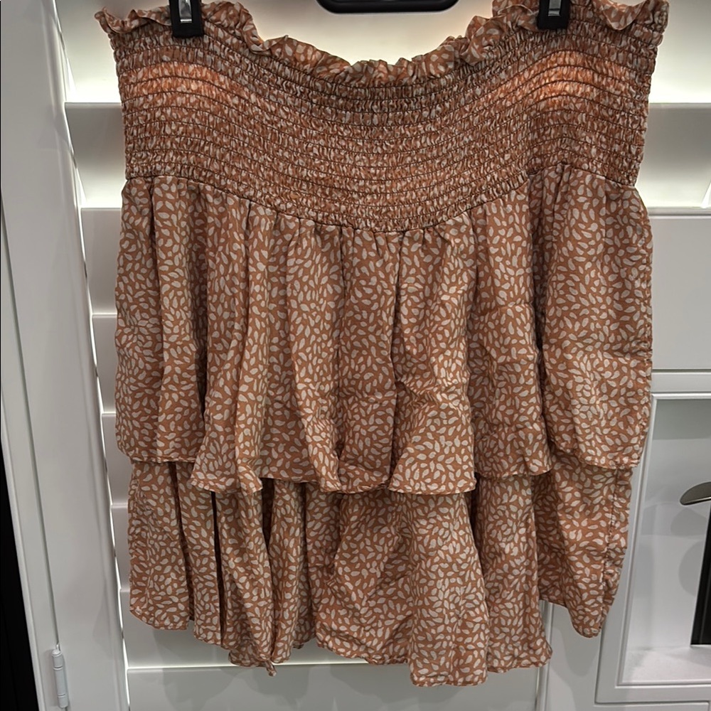 H&M Peach and White Textured Skirt